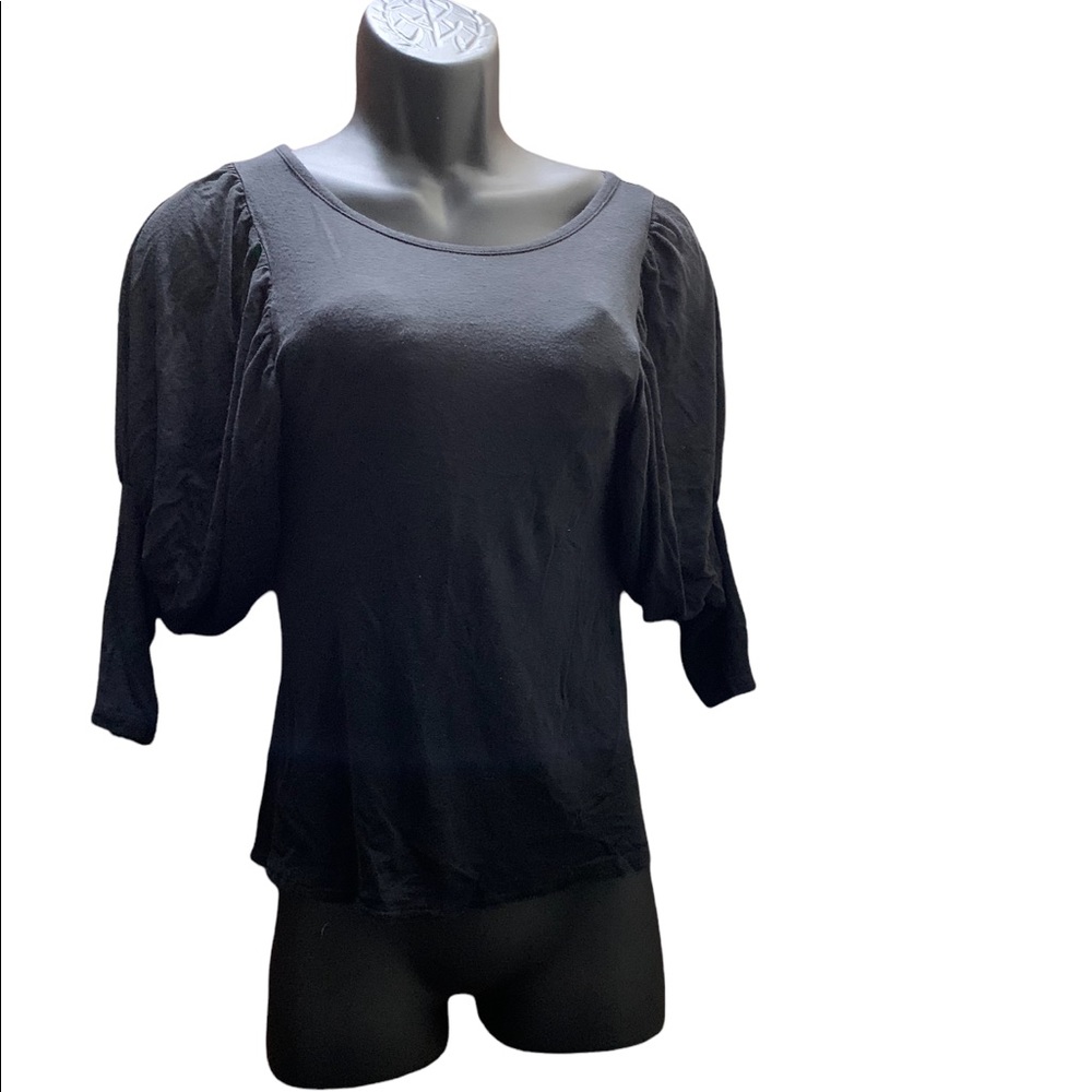 Puff Black Blouse Lipstick Abrams Size Small